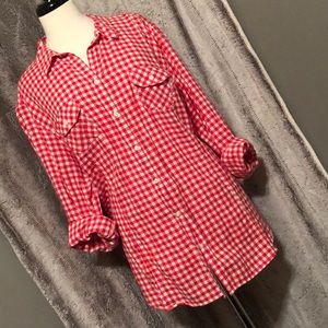 Red & White Gingham Checked Shirt